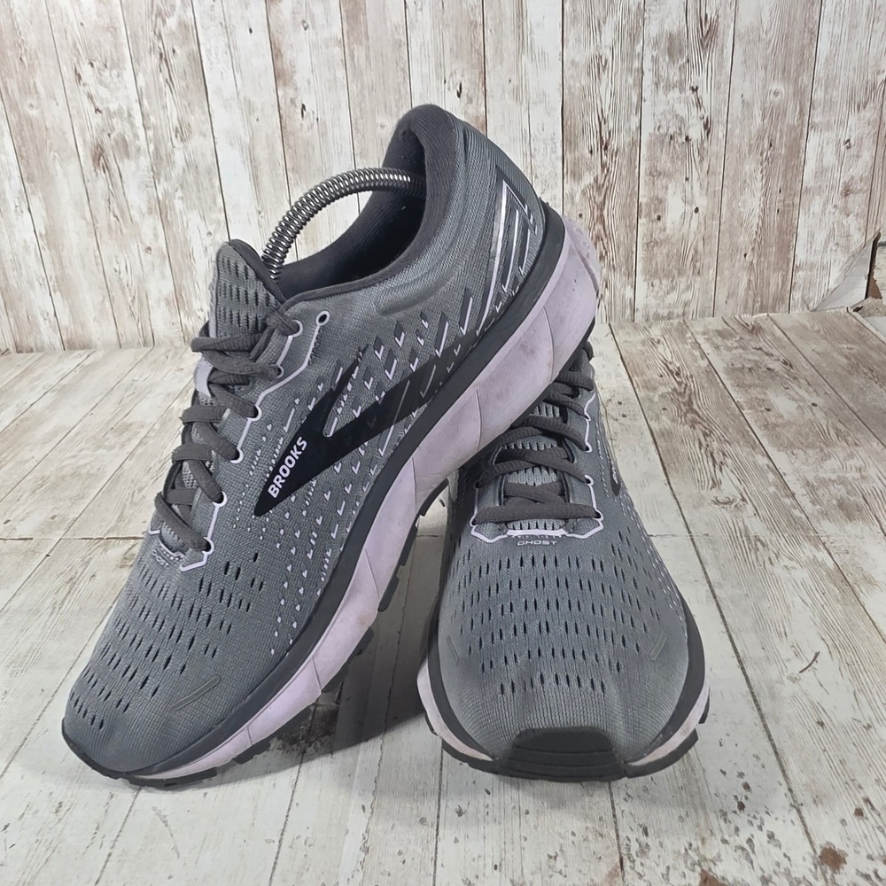 Brooks Ghost 13‎ Womens 11 Running Shoes Grey Black Lavender 1203381B084 - Picture 5 of 8